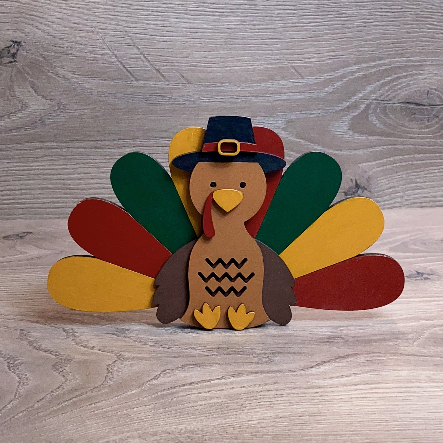 Thanksgiving 3D Layered Wood Turkey Shelf Sitter, Hand Painted Fall Home Decor, Thanksgiving Gifts, Thanksgiving Decor, Thankful gift